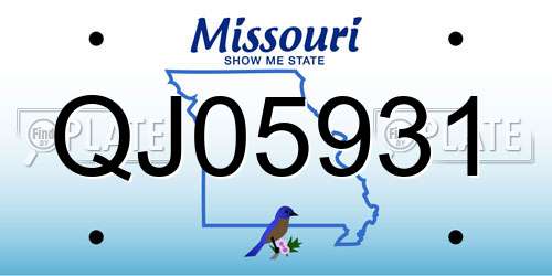 QJ05931 Missouri License Plate