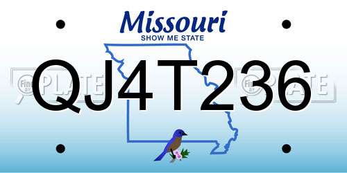 QJ4T236 Missouri License Plate