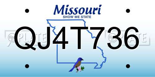 QJ4T736 Missouri License Plate