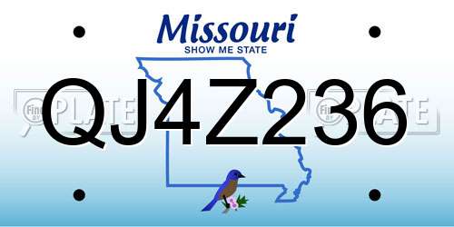 QJ4Z236 Missouri License Plate