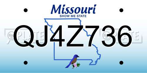 QJ4Z736 Missouri License Plate