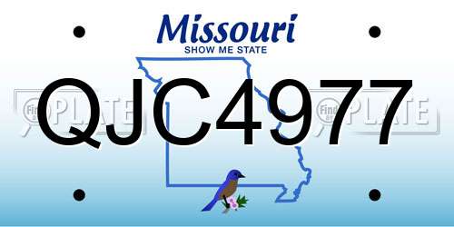 QJC4977 Missouri License Plate