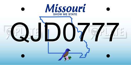 QJD0777 Missouri License Plate