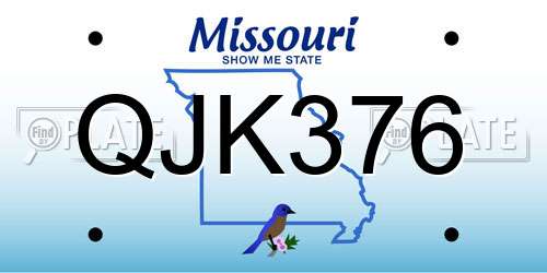 QJK376 Missouri License Plate