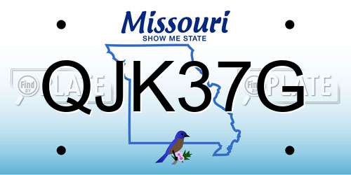 QJK37G Missouri License Plate