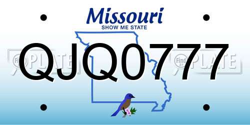 QJQ0777 Missouri License Plate