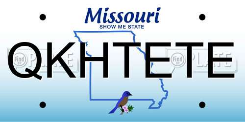 QKHTETE Missouri License Plate