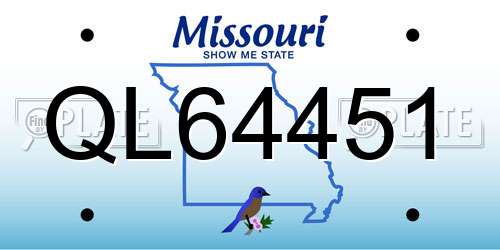 QL64451 Missouri License Plate