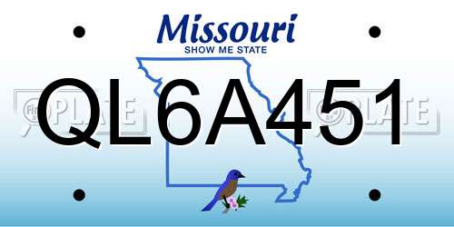 QL6A451 Missouri License Plate