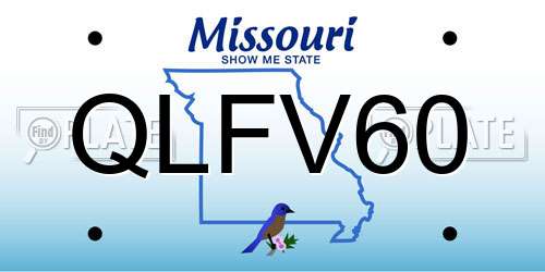 QLFV60 Missouri License Plate