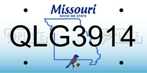 QLG3914 Missouri License Plate