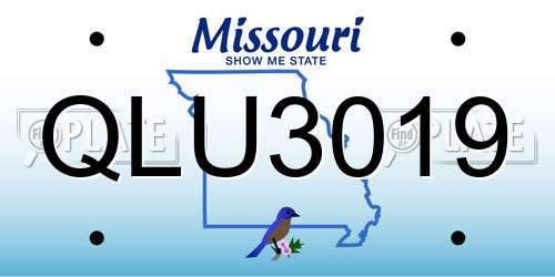 QLU3019 Missouri License Plate