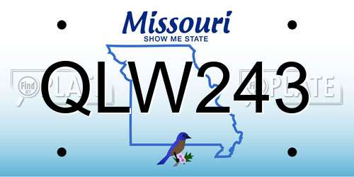QLW243 Missouri License Plate