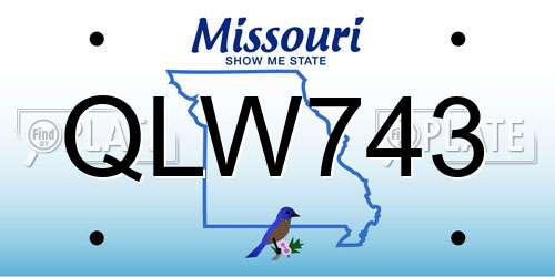 QLW743 Missouri License Plate