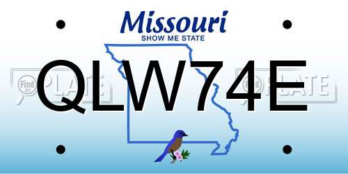 QLW74E Missouri License Plate