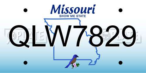 QLW7829 Missouri License Plate