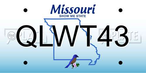 QLWT43 Missouri License Plate
