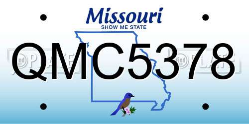QMC5378 Missouri License Plate