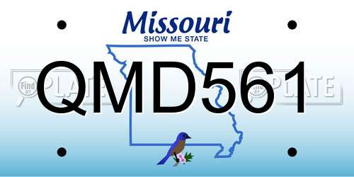 QMD561 Missouri License Plate