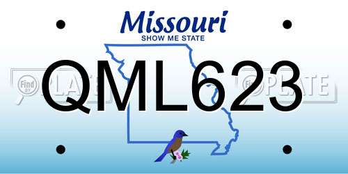 QML623 Missouri License Plate