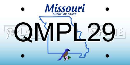 QMPL29 Missouri License Plate