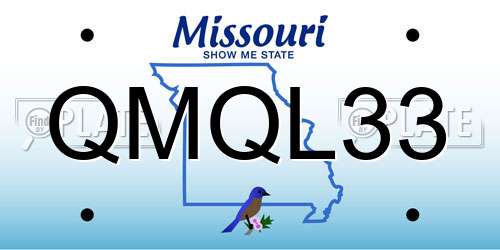 QMQL33 Missouri License Plate