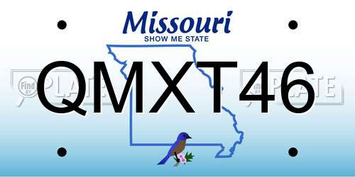 QMXT46 Missouri License Plate