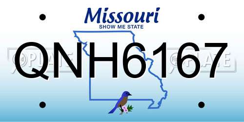 QNH6167 Missouri License Plate