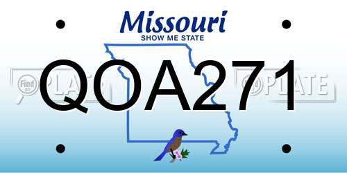 QOA271 Missouri License Plate