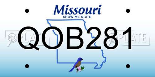 QOB281 Missouri License Plate