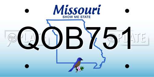 QOB751 Missouri License Plate