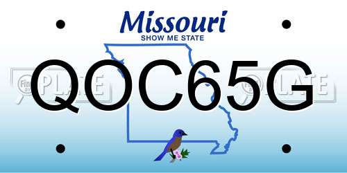 QOC65G Missouri License Plate