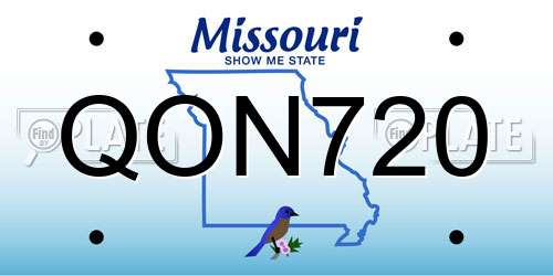 QON720 Missouri License Plate