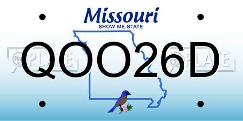 QOO26D Missouri License Plate