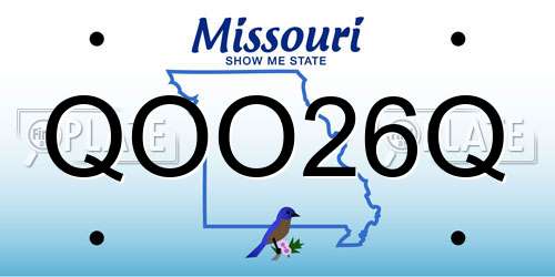QOO26Q Missouri License Plate