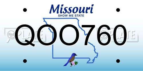 QOO760 Missouri License Plate