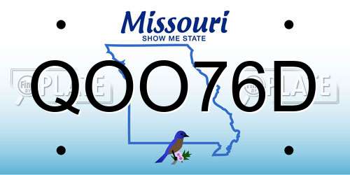 QOO76D Missouri License Plate