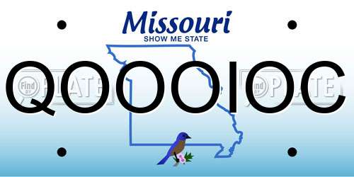QOOOIOC Missouri License Plate