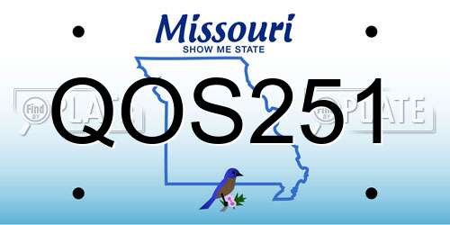 QOS251 Missouri License Plate