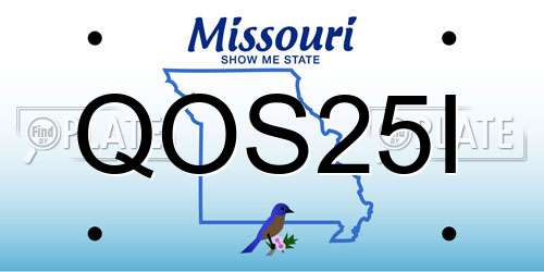 QOS25I Missouri License Plate