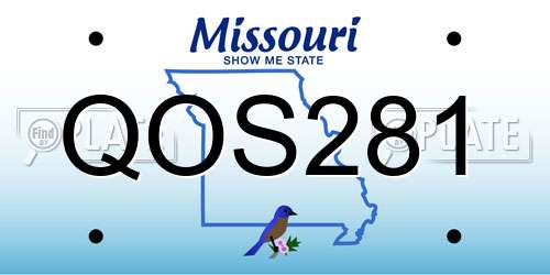 QOS281 Missouri License Plate