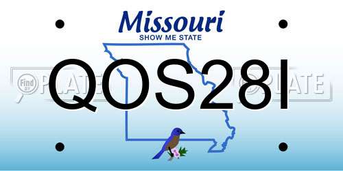 QOS28I Missouri License Plate