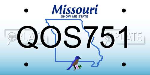 QOS751 Missouri License Plate