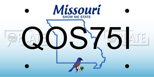 QOS75I Missouri License Plate