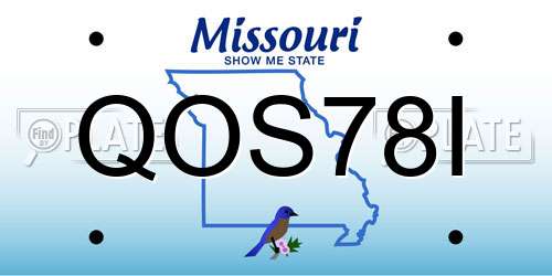 QOS78I Missouri License Plate