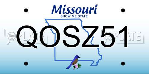 QOSZ51 Missouri License Plate