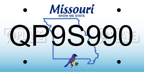 QP9S990 Missouri License Plate