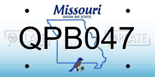 QPB047 Missouri License Plate