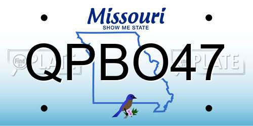 QPBO47 Missouri License Plate