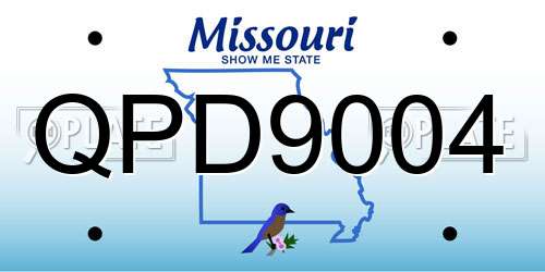 QPD9004 Missouri License Plate